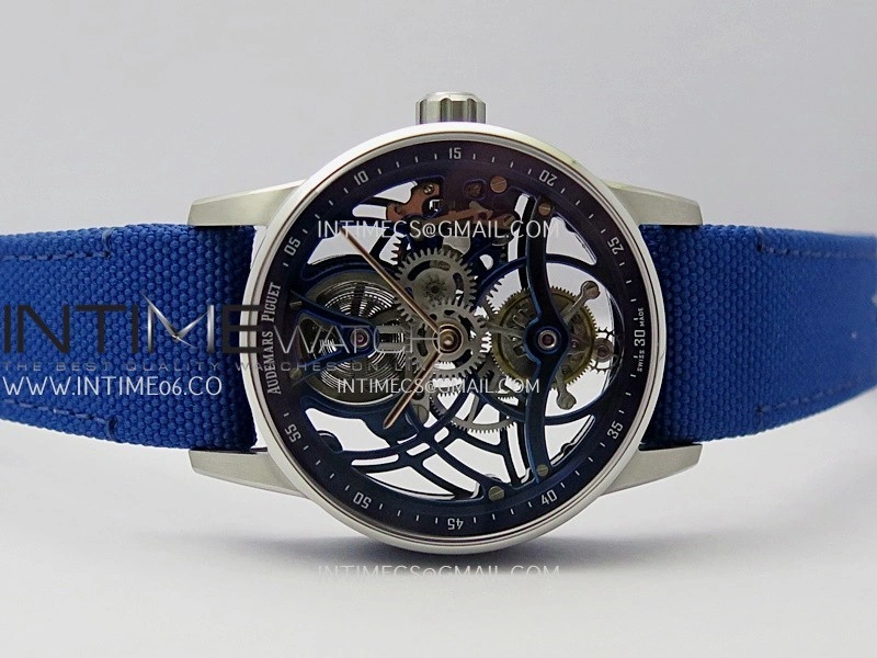 Code 11.59 26600NB SS APPF Best Edition Blue Skeleton Dial on Blue Nylon Strap Asian Tourbillon